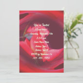 Rosa Swirbeln Rosenknospe Floral Art Party Einladung (Stehend Vorderseite)
