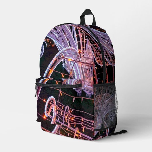 Rosa Swirl Bedruckter Rucksack (Rückseitige Ecke Rechts)