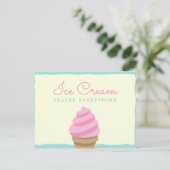 Rosa Swirl Eiscreme Postkarte (Stehend Vorderseite)
