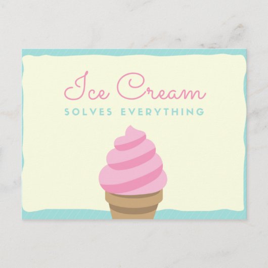 Rosa Swirl Eiscreme Postkarte (Vorderseite)