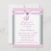 Rosa Swirl Herzrosa Kreuz Erste Kommune Einladung (Rückseite)