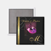 Rosa Swirl Masquerade Maske speichern das Datum Ma Magnet (Vorderseite/Rückseite)