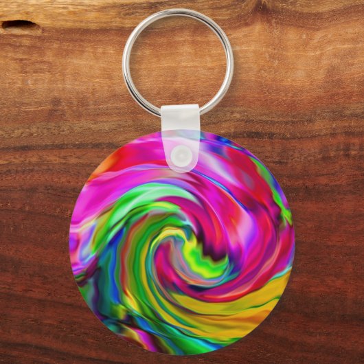 Rosa Swirl Schlüsselanhänger (Vorderseite)