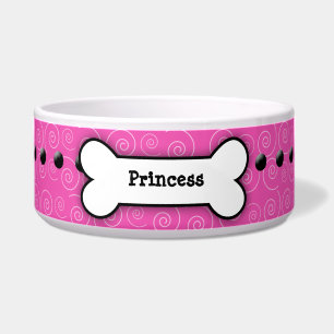 Rosa Swirl Trendy Dog Bone Dog Disc Napf