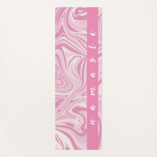 Rosa Swirt mit Namaste Text Yogamatte (Vorderseite)