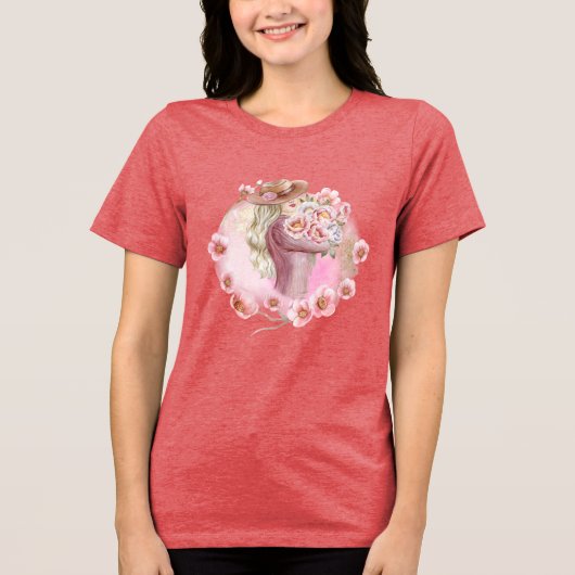 rosa T-Shirt Tri-Blend Shirt (Vorderseite)