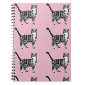 Rosa Tabby Katze niedlich gestreifte Tabbies Noteb Notizblock (Vorderseite)