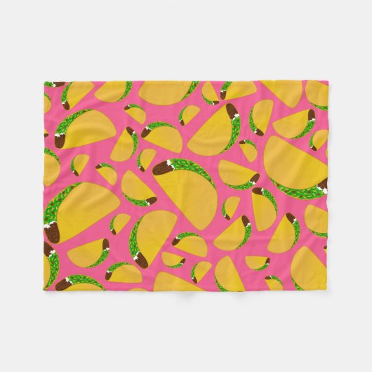 Rosa Tacos Fleecedecke (Vorderseite (Horizontal))