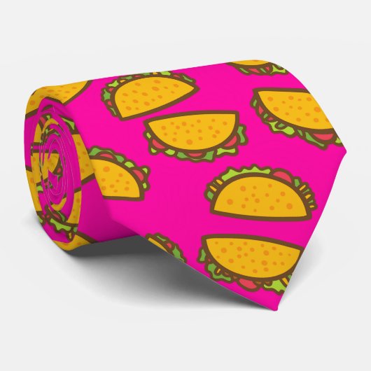 Rosa Tacos Krawatte (Gerollt)
