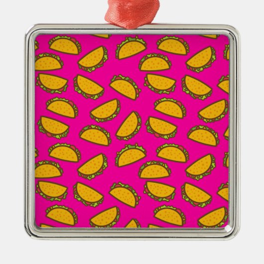 Rosa Tacos Ornament Aus Metall (Vorne)