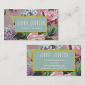 Rosa tadellose Vintage Blumengeschäfts-Karte Visitenkarte (Vorne/Hinten)