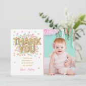 Rosa tadelloser GoldGlitzer-Geburtstag danken Dankeskarte (Stehend Vorderseite)