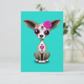 Rosa Tag der Toten Chihuahua (Stehend Vorderseite)