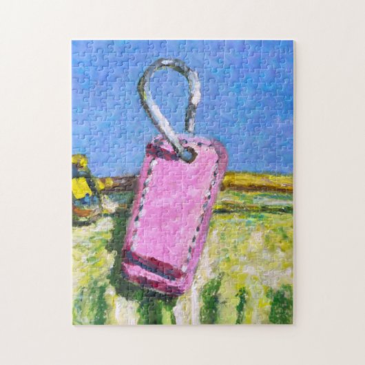 Rosa Tag Expressionistische Gemälde iPad mini Puzzle (Vertikal)