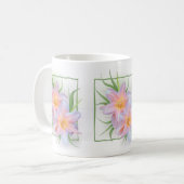 Rosa Tageslilien Kaffeetasse (Vorderseite Links)