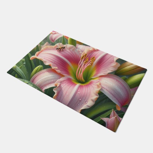 Rosa Taglilie Fußmatte (Schrägansicht)