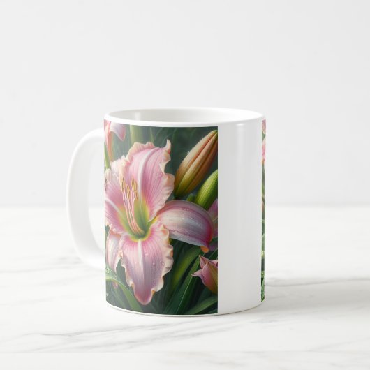 Rosa Taglilie Kaffeetasse (Vorderseite Links)
