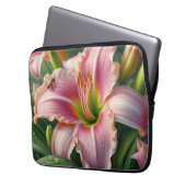 Rosa Taglilie Laptopschutzhülle (Vorderseite Links)