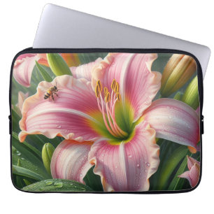 Rosa Taglilie Laptopschutzhülle