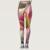 Rosa Taglilie Leggings (Vorderseite)