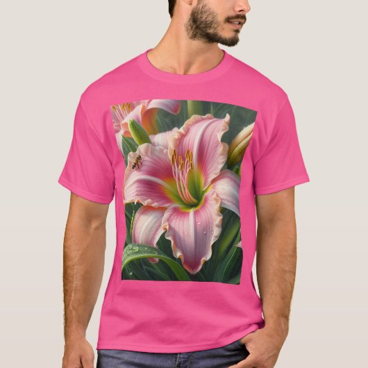 Rosa Taglilie T-Shirt (Vorderseite)