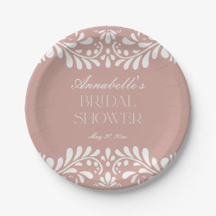 Rosa Talavera-Fliese Spanische Fiesta Brautparty Pappteller
