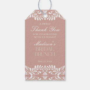 Rosa Talavera-Fliesen-Fiesta-Braut-Brunch-Geschenk Geschenkanhänger