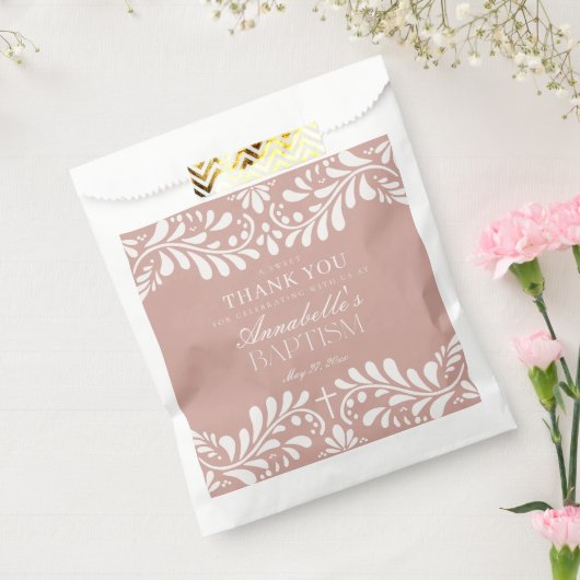 Rosa Talavera Tile Spanische Fiesta Taufe Dessert Geschenktütchen (Versiegelt)