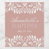 Rosa Talavera Tile Spanische Fiesta Taufe Weinetikett (Einzelnes Label)