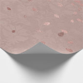 Rosa Tan Brown Shiny Gold Elegante Random-Blätter Geschenkpapier (Ecke)