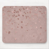 Rosa Tan Brown Shiny Gold Elegante Random-Blätter Mousepad (Vorne)