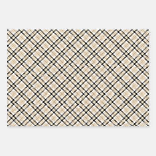 Rosa, Tan und Schwarz Kariert Geschenkpapier Set (Vorderseite 2)