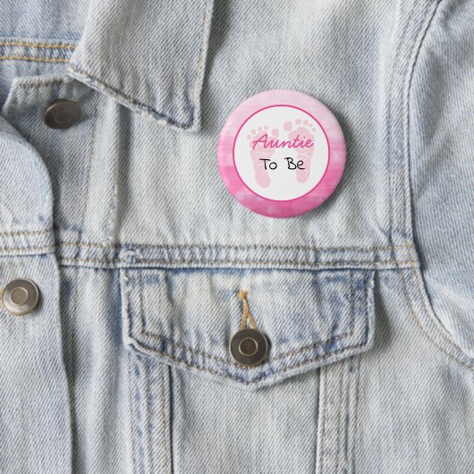 Rosa Tante zum Kinderdusche Button (Beispiel)