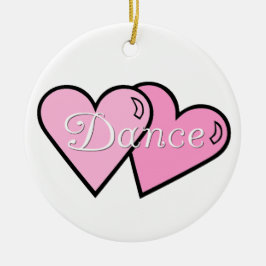 Rosa Tanz-Herz-einseitige Verzierung Keramik Ornament