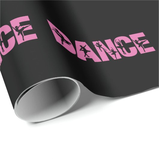 Rosa Tanz mit Ballerina Cutouts Geschenkpapier (Rolleneckpunkt)