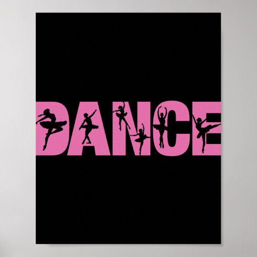 Rosa Tanz mit Ballerina Cutouts Poster (Vorne)