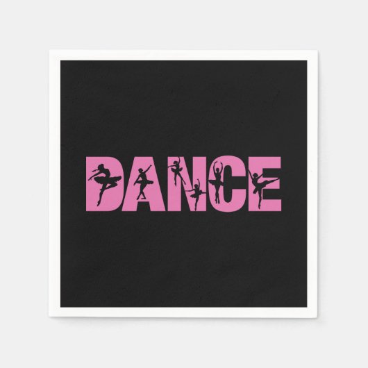 Rosa Tanz mit Ballerina Cutouts Serviette (Vorderseite)