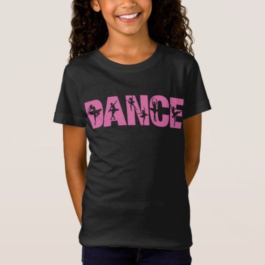 Rosa Tanz mit Ballerina Cutouts T-Shirt (Vorderseite)