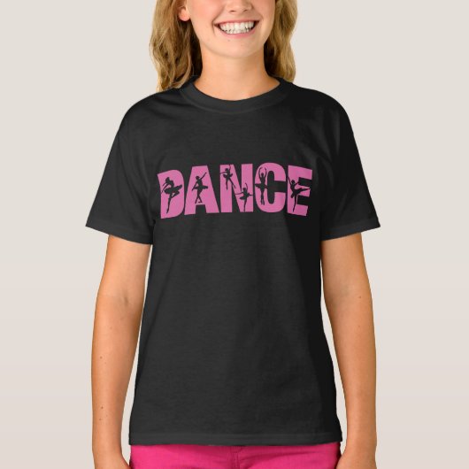 Rosa Tanz mit Ballerina Cutouts T-Shirt (Vorderseite)
