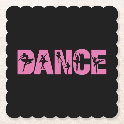 Rosa Tanz mit Ballerina Cutouts Untersetzer (Vorderseite)