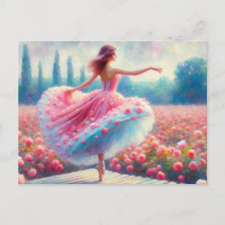 Rosa Tanzen Postkarte