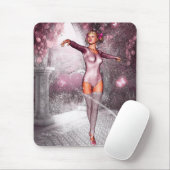 Rosa tanzende Ballerina und schöne Schmetterlinge Mousepad (Mit Mouse)