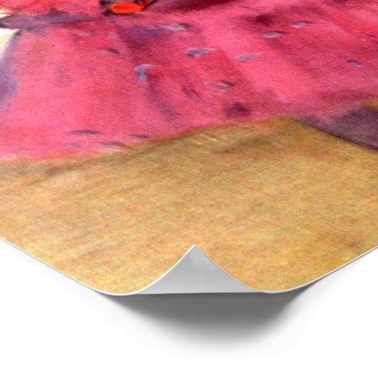 Rosa Tänzer, Edgar Degas Poster (Ecke)