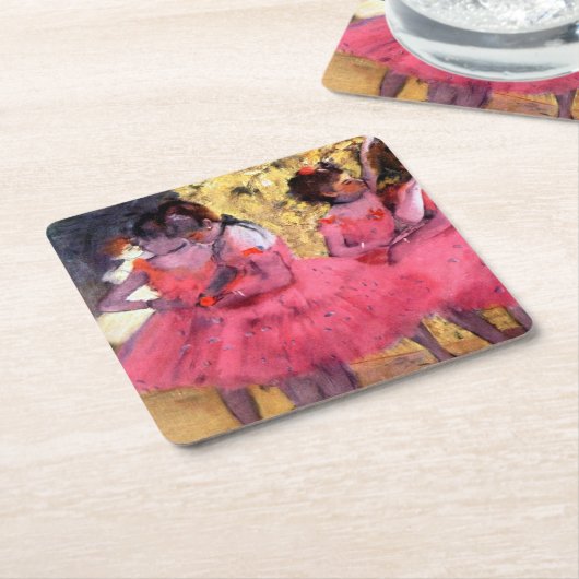 Rosa Tänzer, Edgar Degas Rechteckiger Pappuntersetzer (angewinkelt)