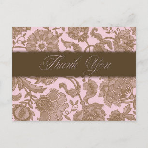 Rosa Tapisserie - danke Postkarte