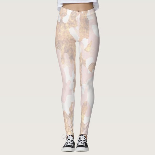 Rosa Tarnkappenbildung Glitzer Leggings (Vorderseite)