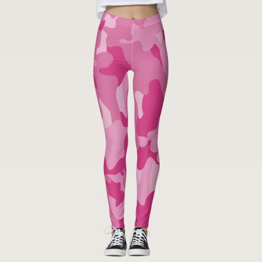 Rosa-Tarnmuster Leggings (Vorderseite)