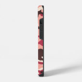 Rosa Tarnmuster mit Initialen iPhone Hülle (Linke Seite)