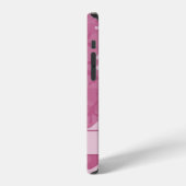 Rosa Tarnmuster Monogramm iPhone Hülle (Linke Seite)