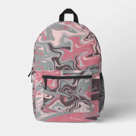 Rosa Tarnmuster-Wirbelkunst Bedruckter Rucksack